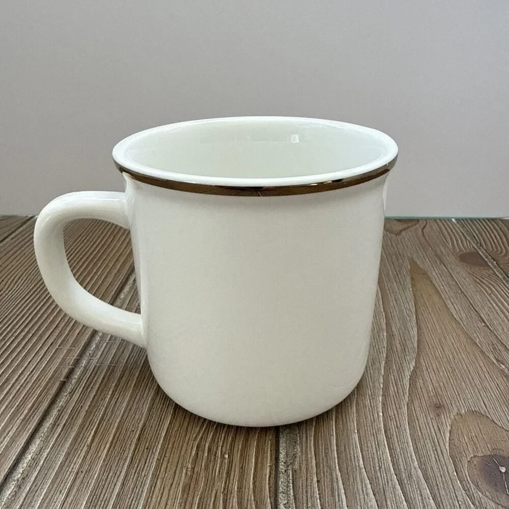 POTTERY BARN STEWART PLAID ALPHABET STONEWARE MUG D